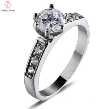 Frauen Stein Diamant Silber Titan Stahl Ring, weibliche Hochzeit Schmuck 316l chirurgischen Edelstahl Ring
